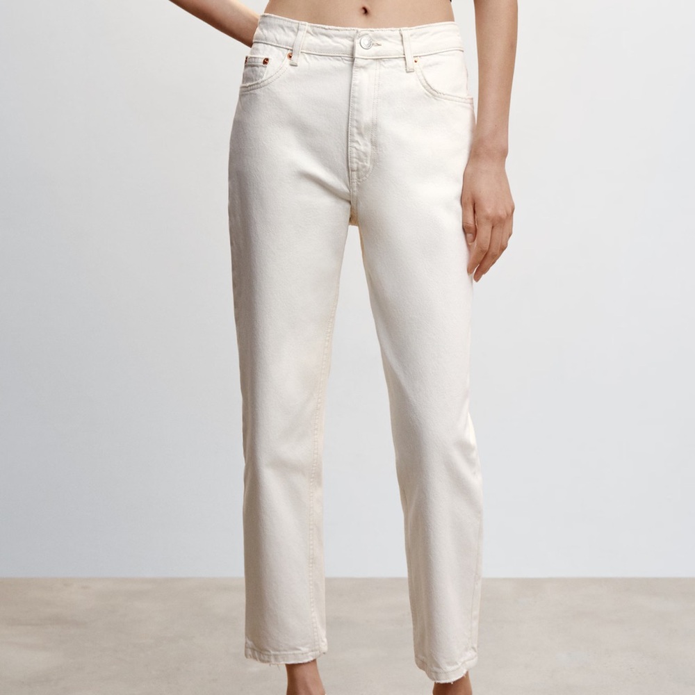 Mango Women's Off-White Ankle Jeans